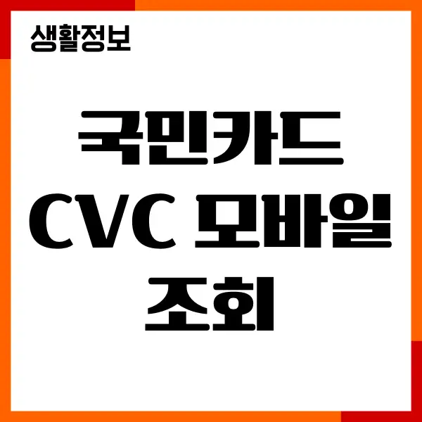 국민카드 CVC 모바일 조회, KB Pay 이용, 주의사항