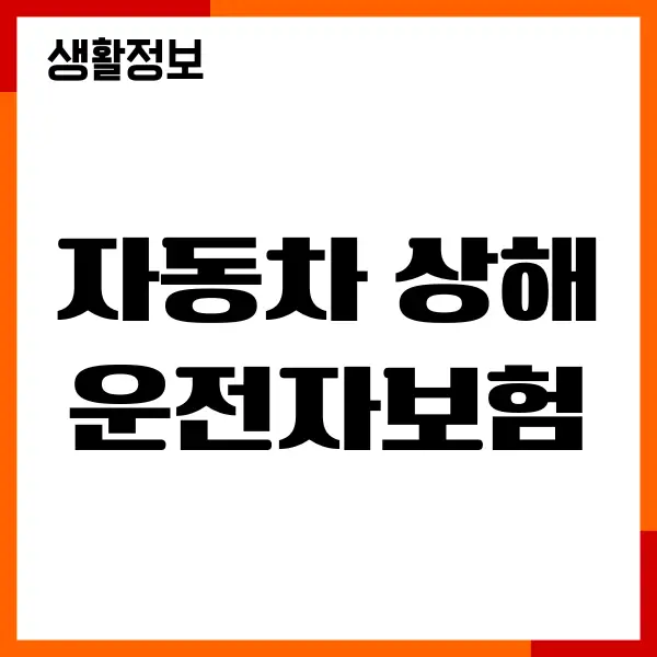 자동차 상해 운전자보험 중복, 보장범위. 실손보험 청구 가능