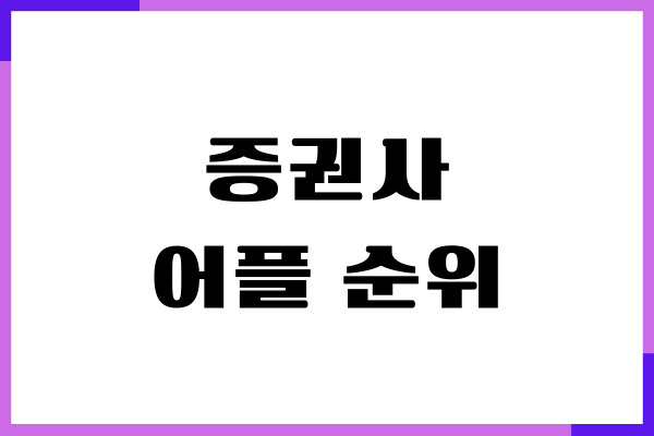 증권사 어플 순위, 점유율, 수수료, 앱 비교, 추천 이유
