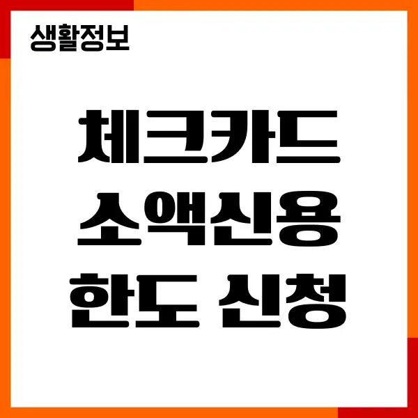 체크카드 소액신용한도 신청, 한도 상향, 변경