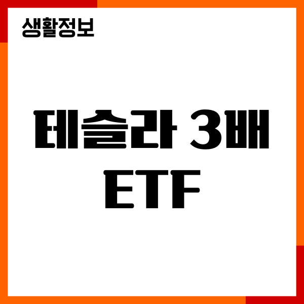 테슬라 3배 ETF 주가, 종목, 장단점, 수익률, 수수료, 투자방법