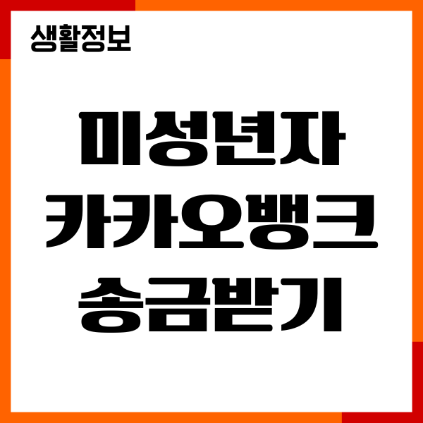 미성년자 카카오뱅크 송금 받는법, 결제하기 안내