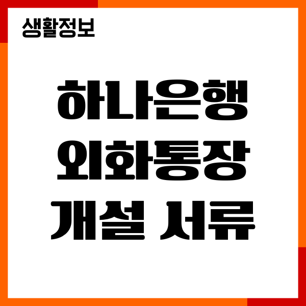 하나은행 외화통장 개설 서류, 절차, 비대면 계좌개설 후기
