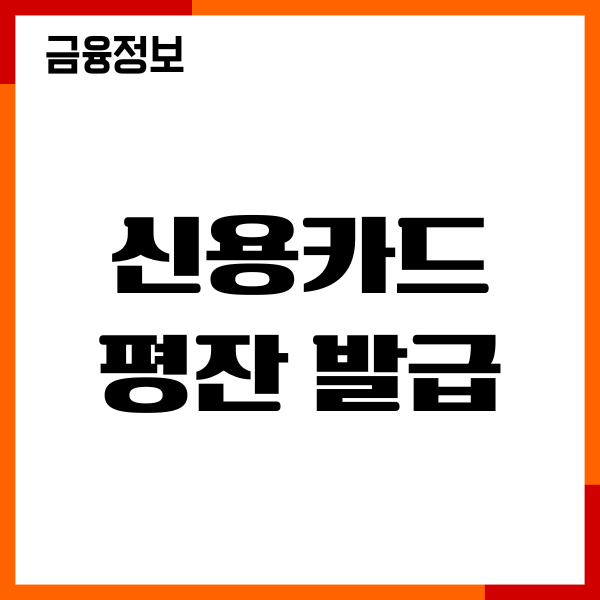 신용카드 평잔 발급 조건, 절차, 한도조회, 이용후기